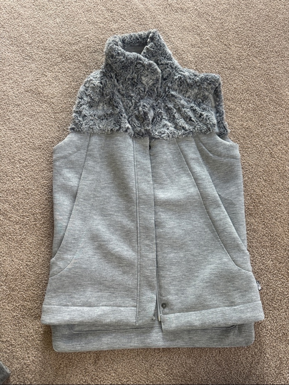 The North Face Grey Faux Fur-Trim Women's Vest